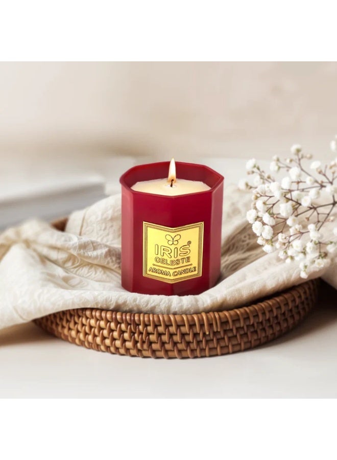 IRIS CELESTE Rose Gold Soy Wax Jar Candle with lid - 113grams, Scented candle 4oz | 25 Hours Burn-time | Warm Floral Fragrance | Perfect for Festivities & Gifting, Ceremonies, Meditation & Room Perfuming - Image 5